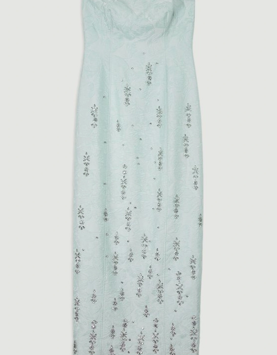 Texture Jacquard Crystal Embellished Strapless Mini Dress