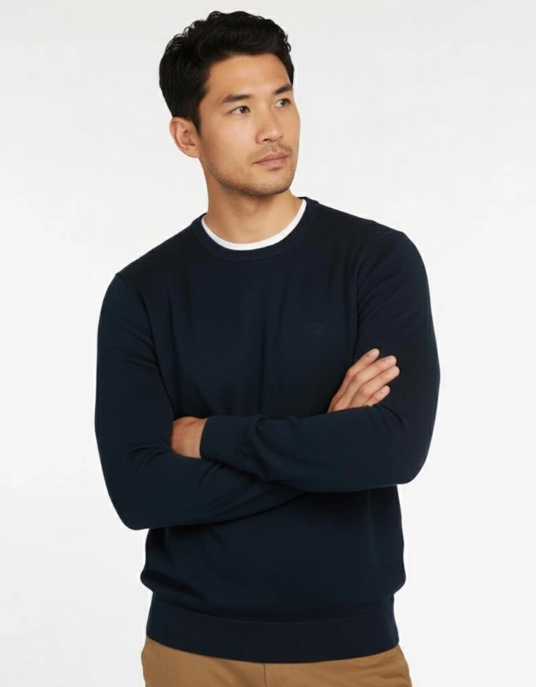 Pima Cotton Mens Crew Sweatshirt - Navy