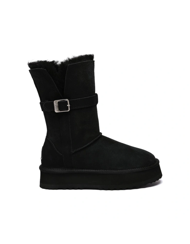Real Sheepskin Brush 3-Way Style Platform Mid Boots with EVA Sole