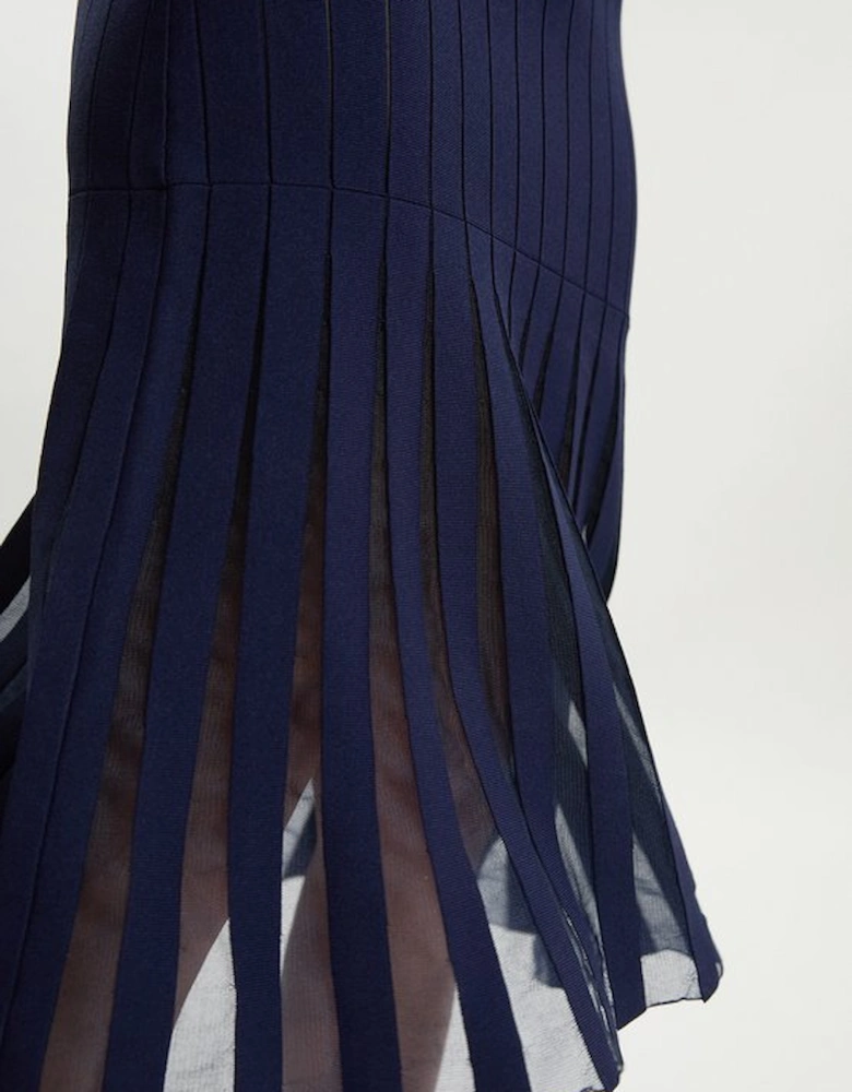 Compact Stretch Square Neck Knitted Flippy Dress