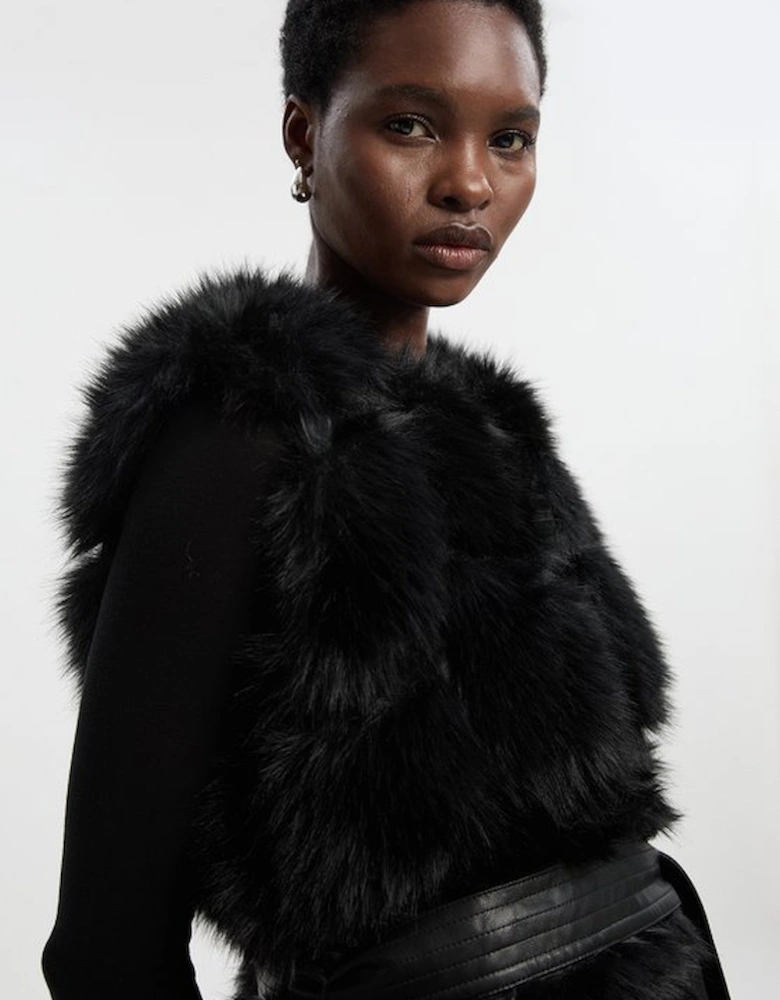 Faux Fur Panelled Gilet