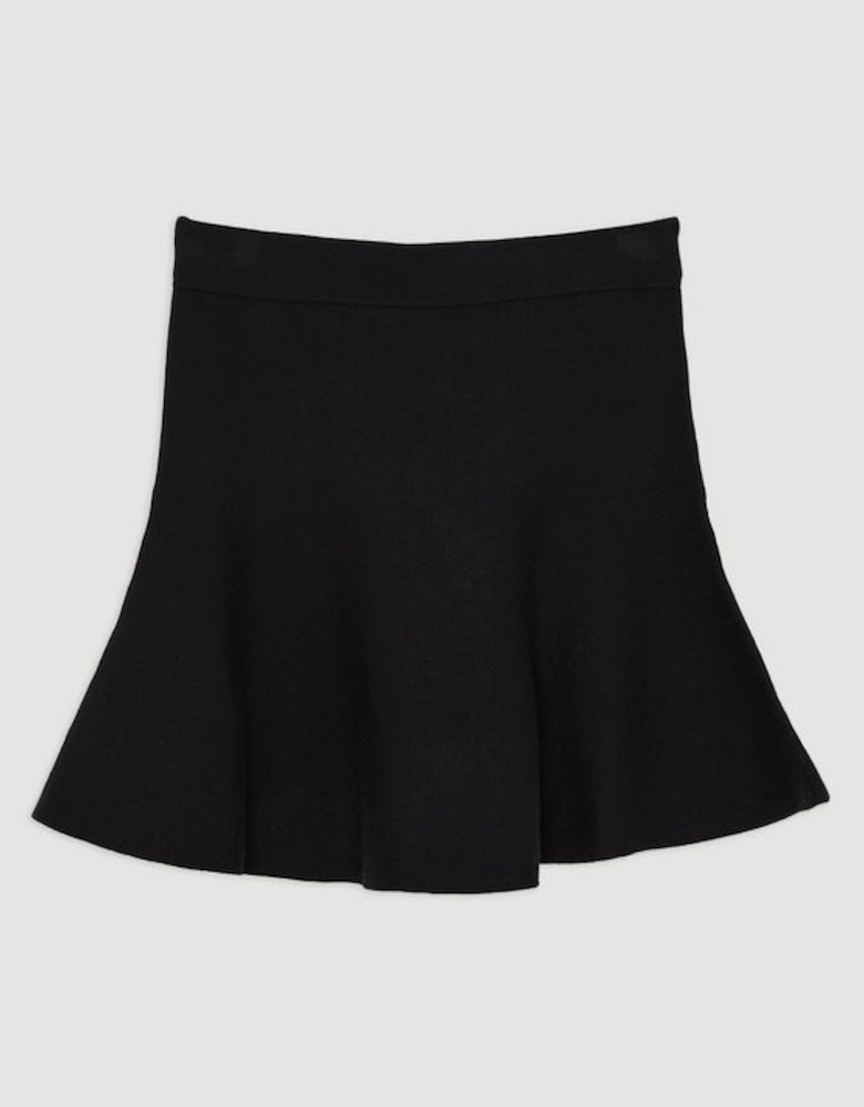 Plus Size Compact Wool Look Knit Flippy Mini Skirt