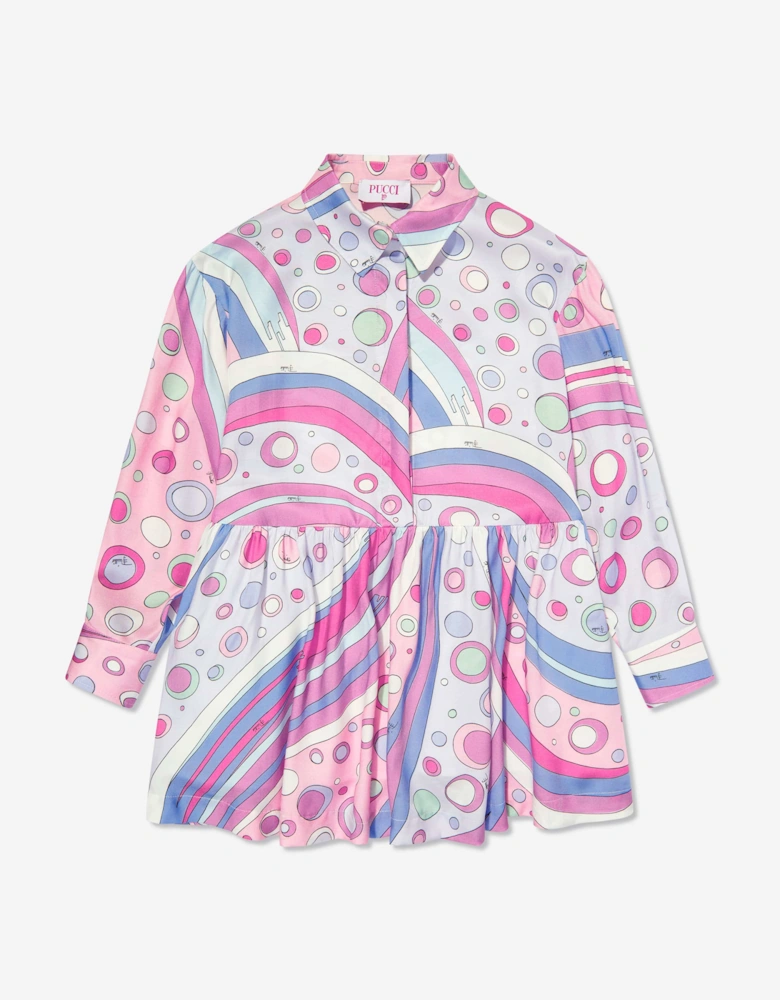 Girls Fontane Print Dress in Pink