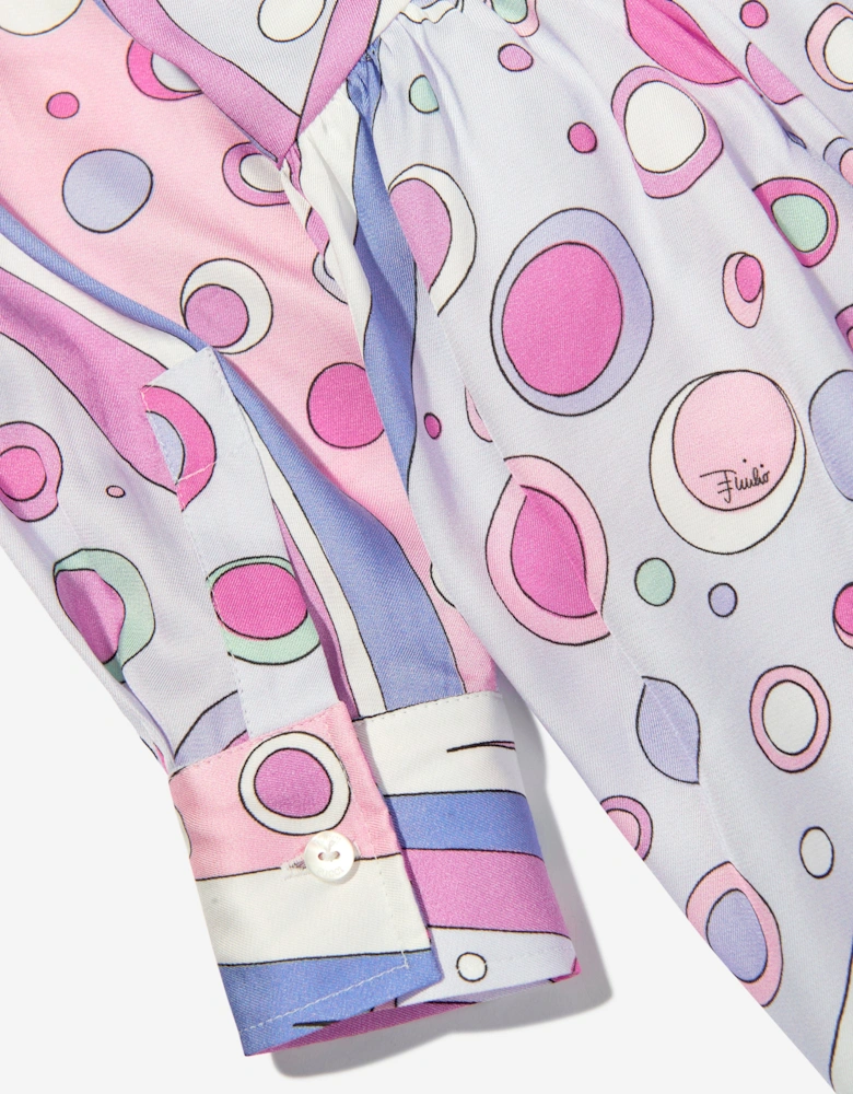 Girls Fontane Print Dress in Pink