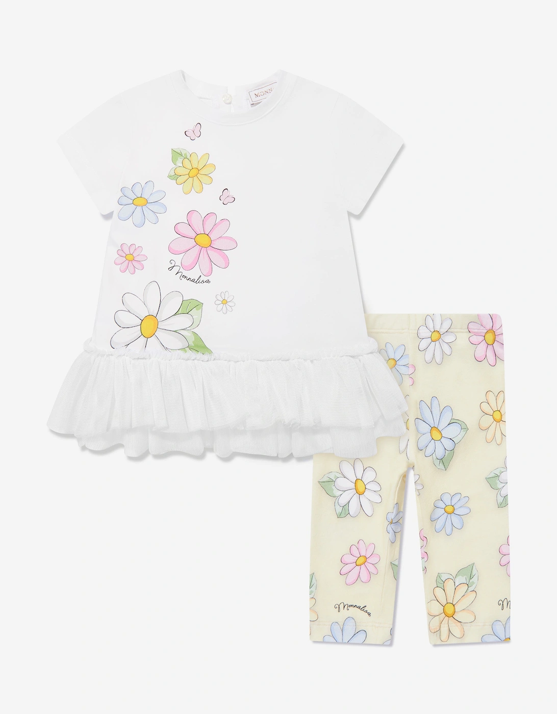 Baby Girls Daisy Leggings Set in Yellow, 5 of 4