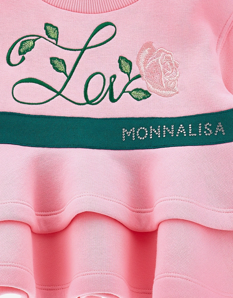 Girls Love Ruffle Tracksuit in Pink