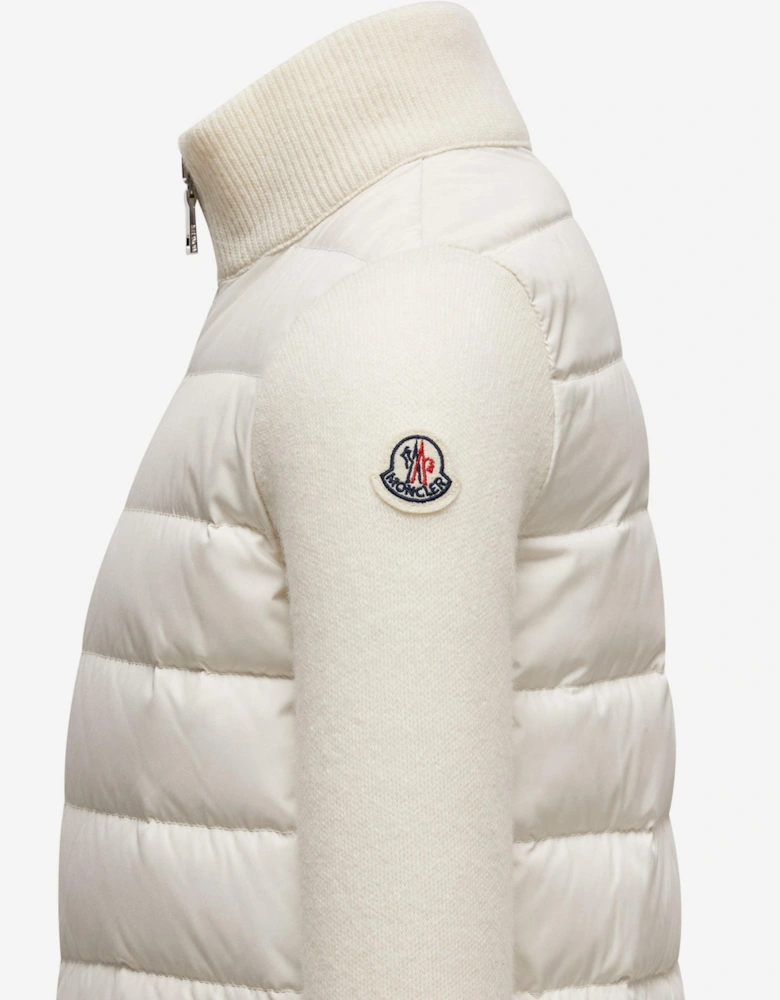 Enfant Girls Down Padded Zip Up Cardigan in Ivory