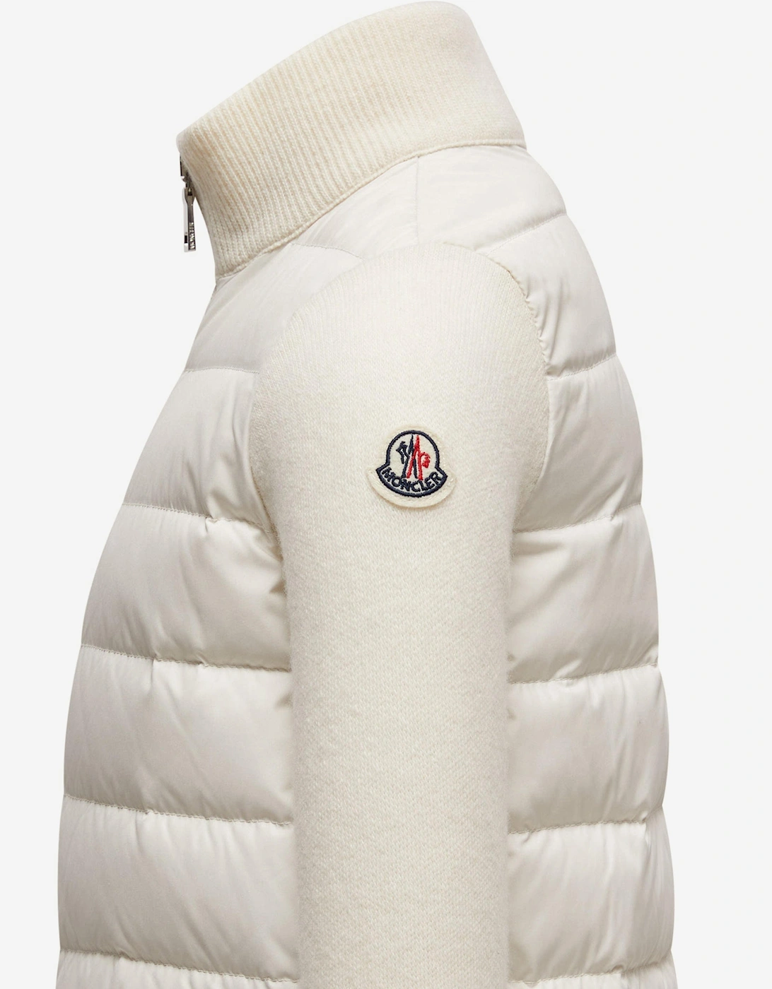 Enfant Girls Down Padded Zip Up Cardigan in Ivory