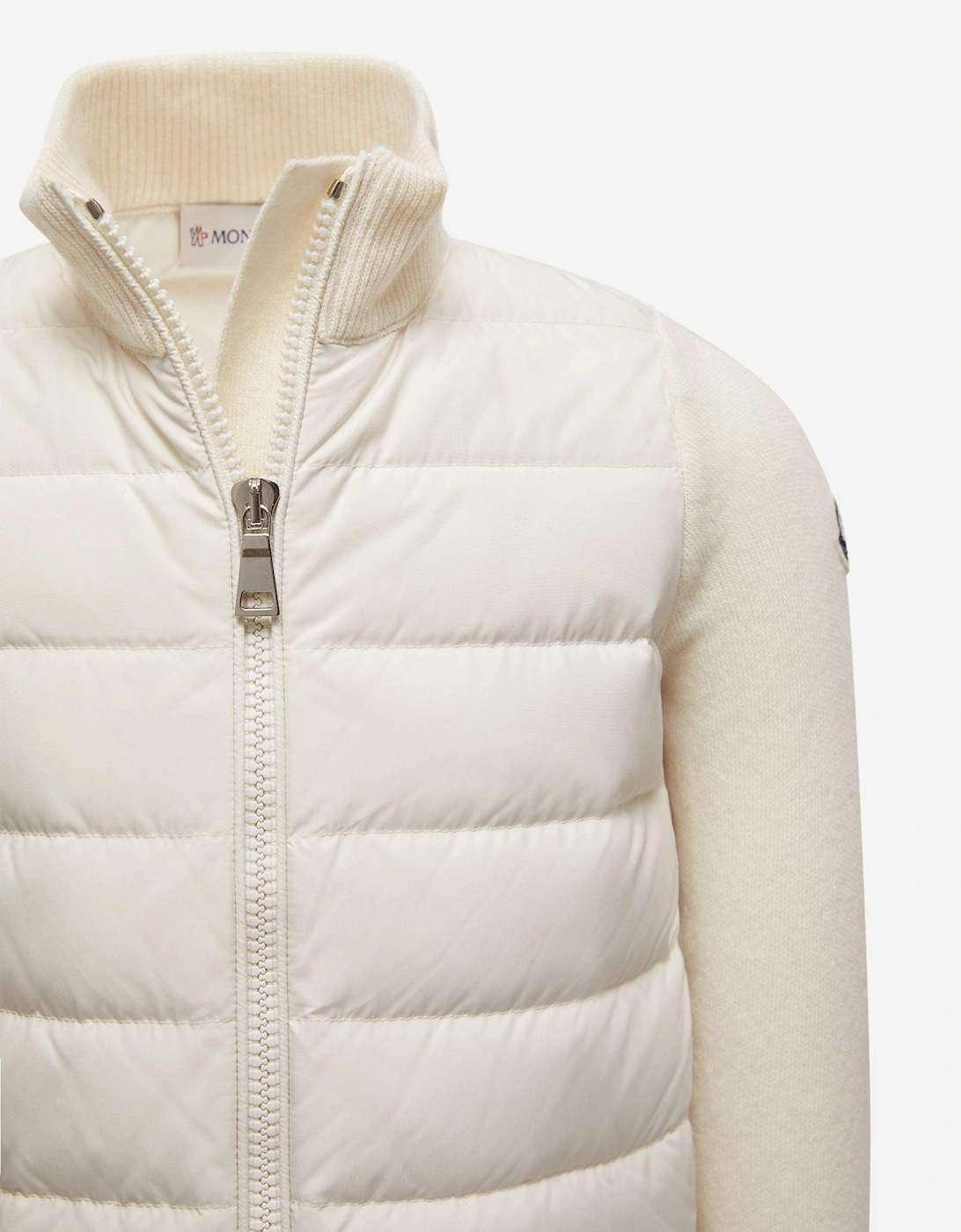 Enfant Girls Down Padded Zip Up Cardigan in Ivory