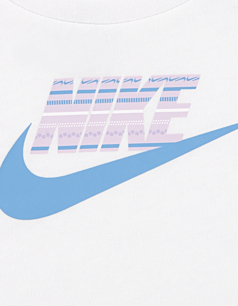 Girls Jersey and French Terry Short Set in White