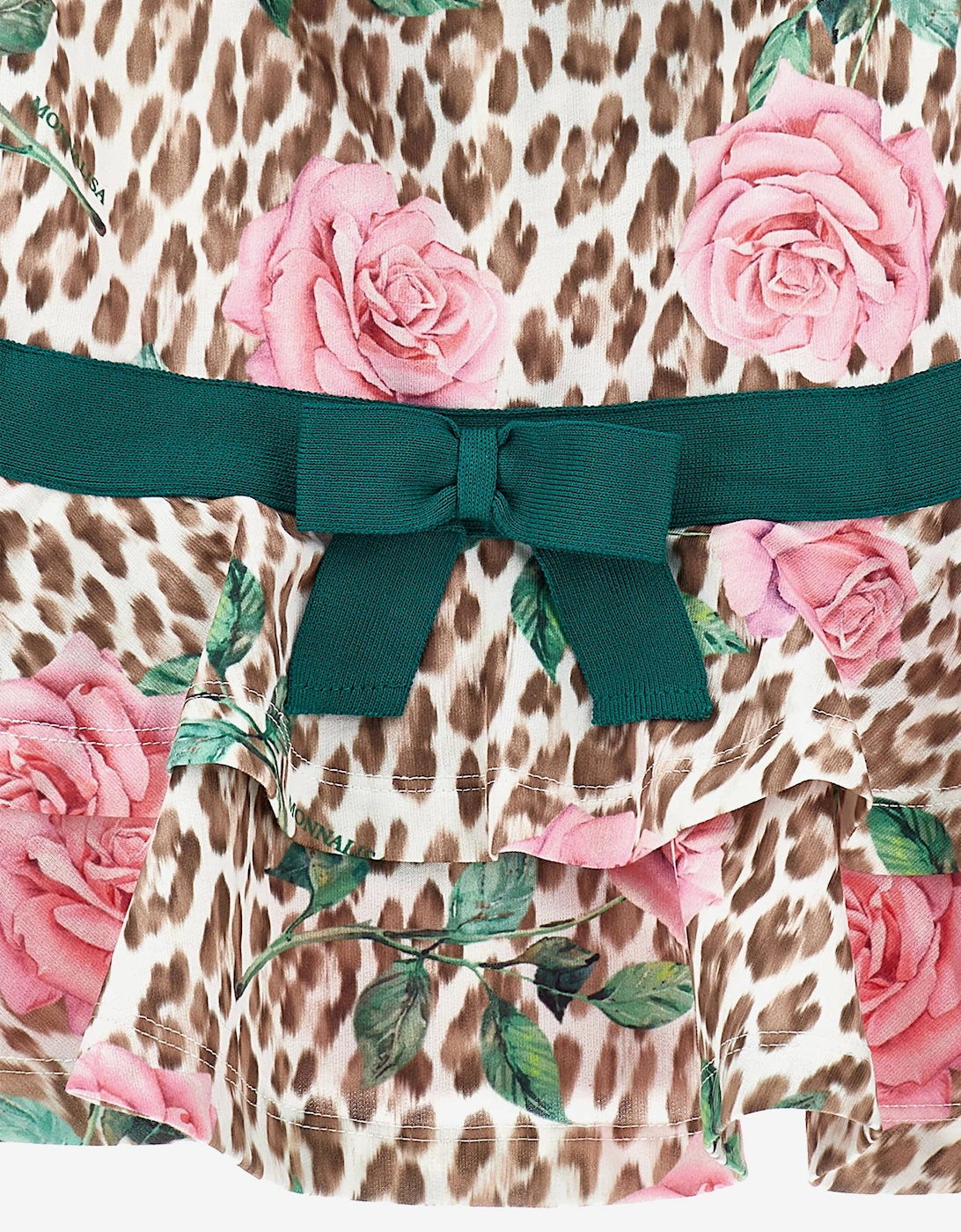 Girls Leopard and Rose Zip Up Top in Multicolour