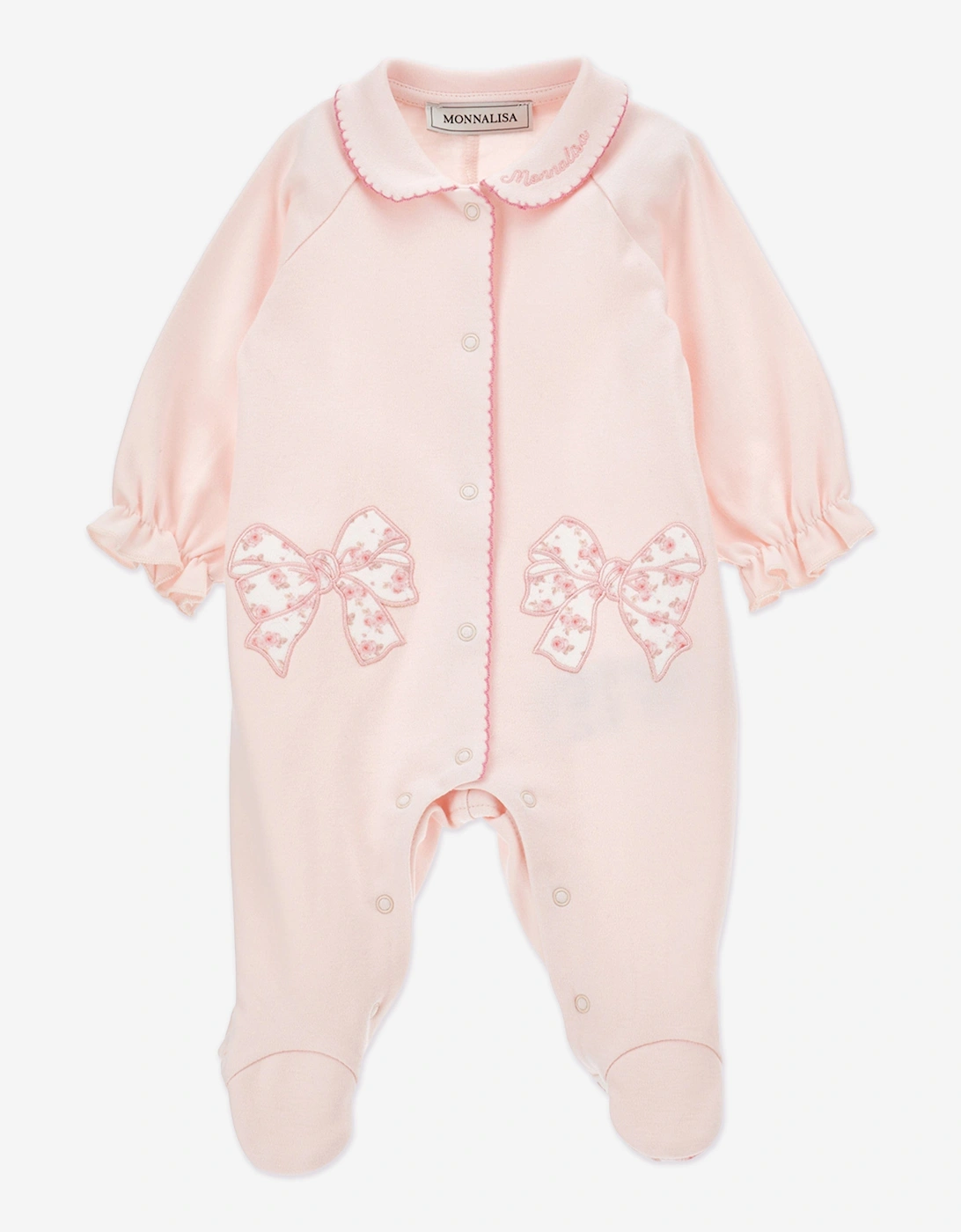 Baby Girls Bow Babygrow Set in Pink
