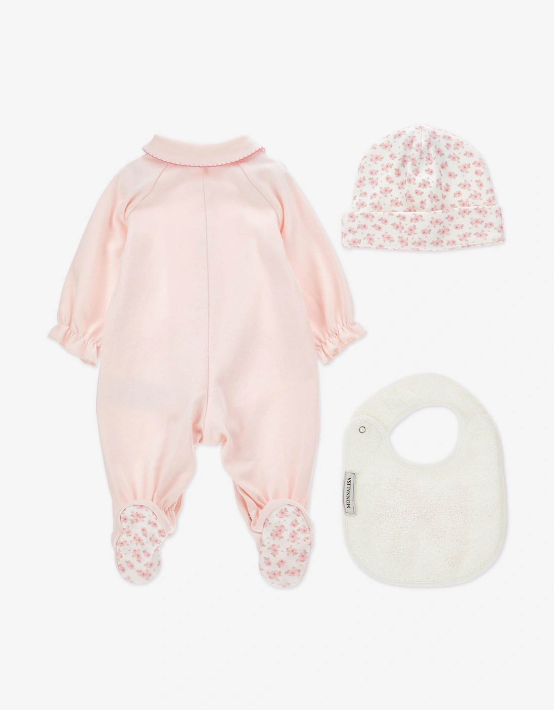 Baby Girls Bow Babygrow Set in Pink