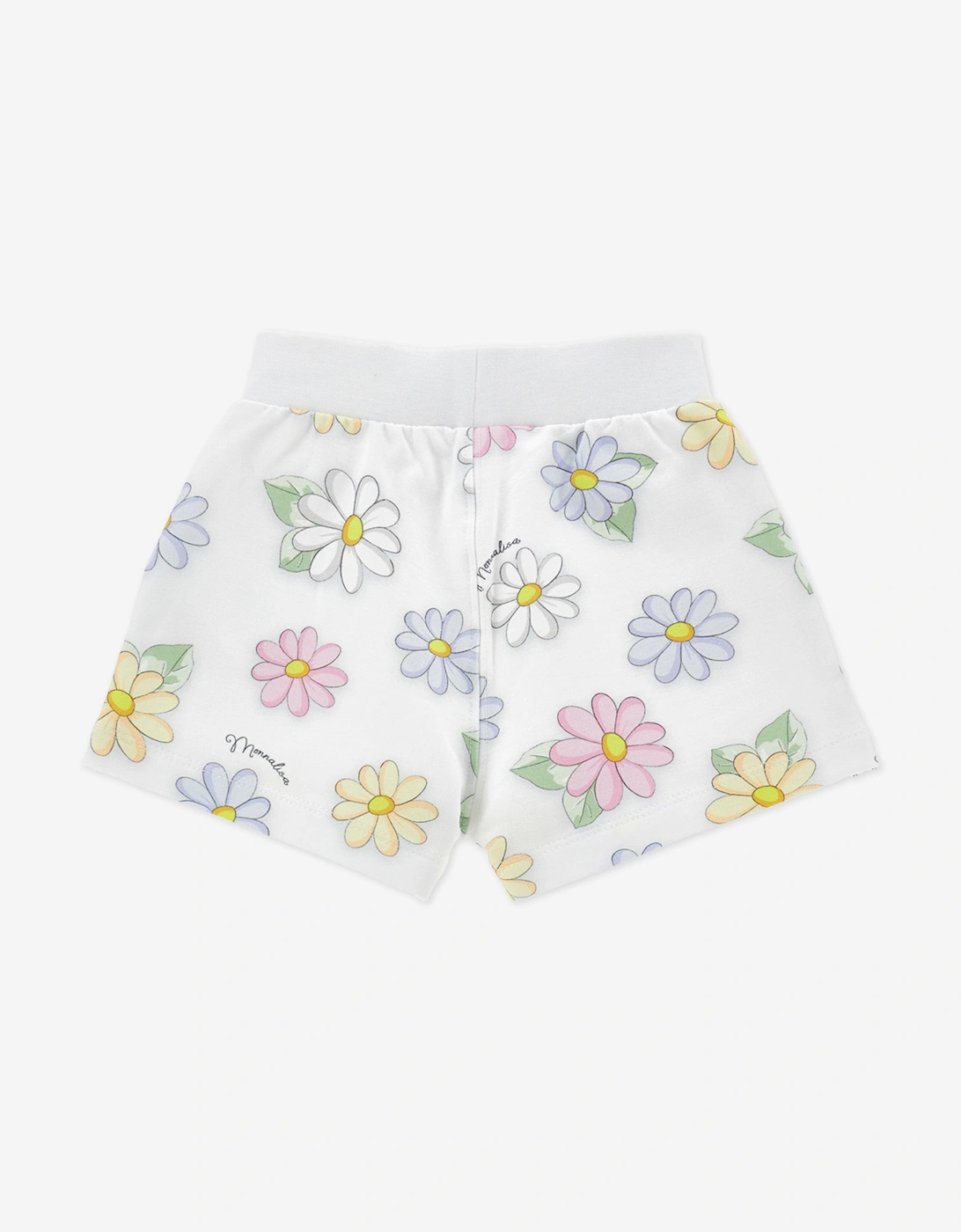 Baby Girls Daisy Print Shorts in White