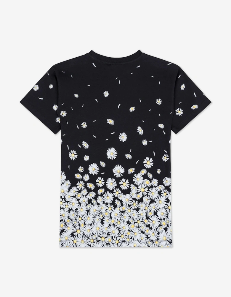 Girls Falling Daisy Dress in Black