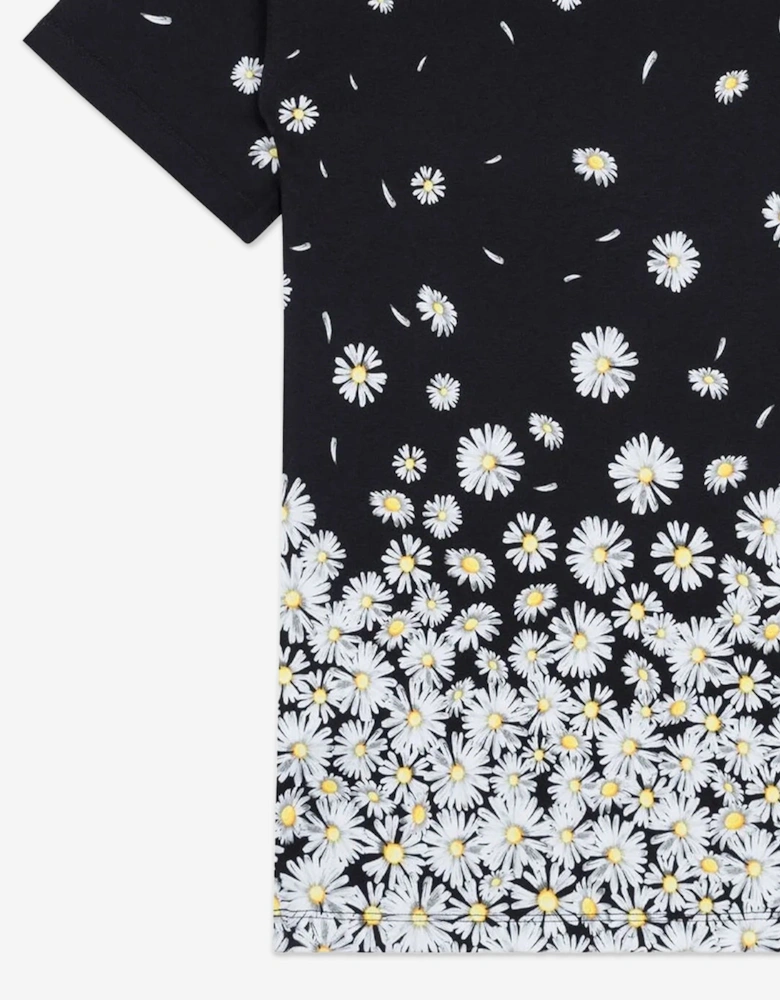 Girls Falling Daisy Dress in Black