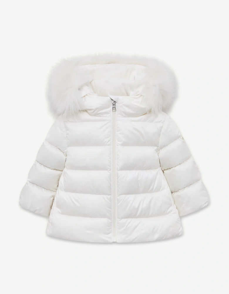 Enfant Baby Girls Down Padded Obie Jacket in Ivory