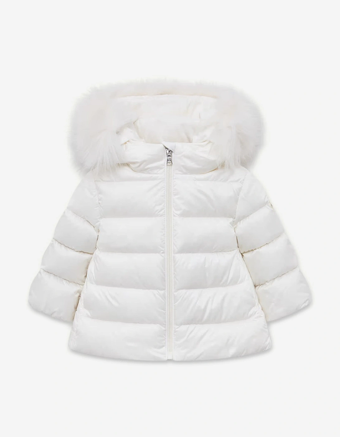 Enfant Baby Girls Down Padded Obie Jacket in Ivory, 5 of 4