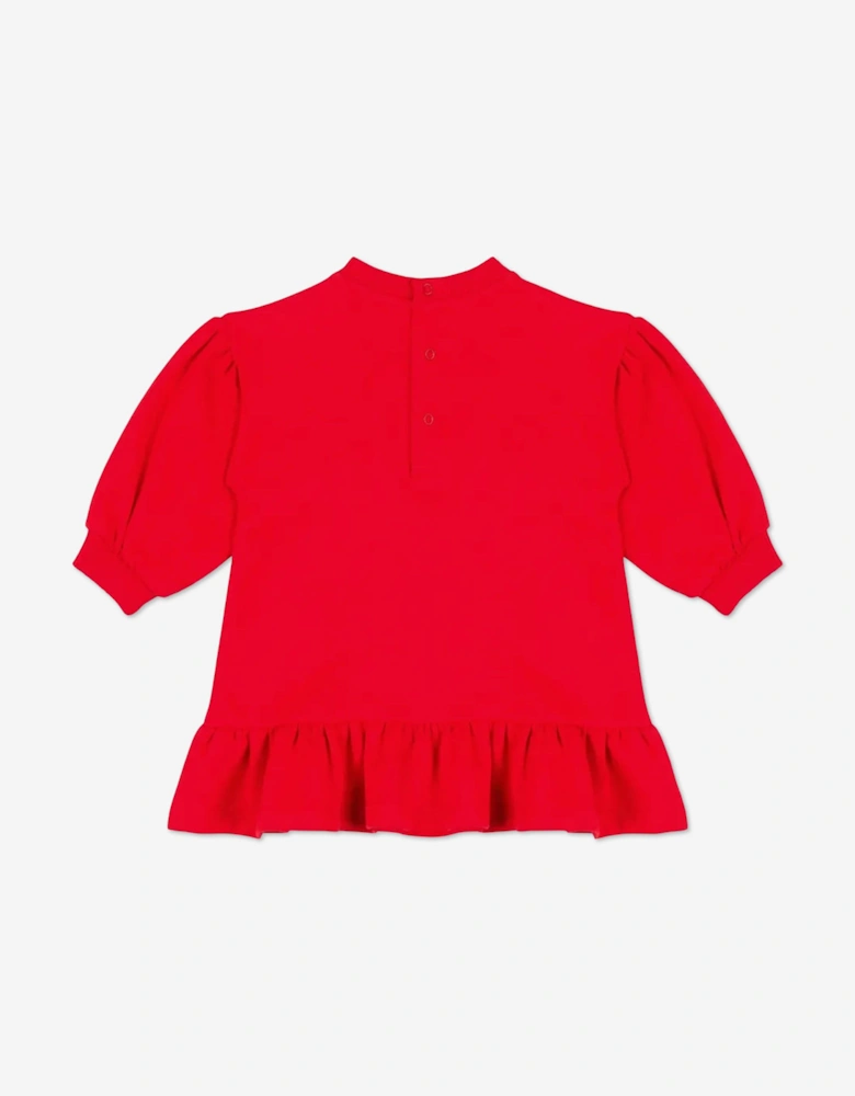 Baby Girls Teddy Bear Sweater Dress in Red