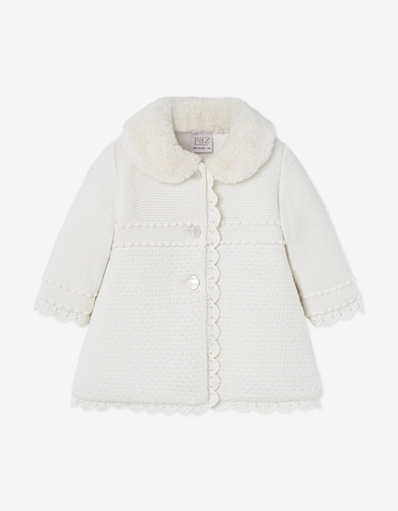 Baby Girls Knitted Coat in Ivory
