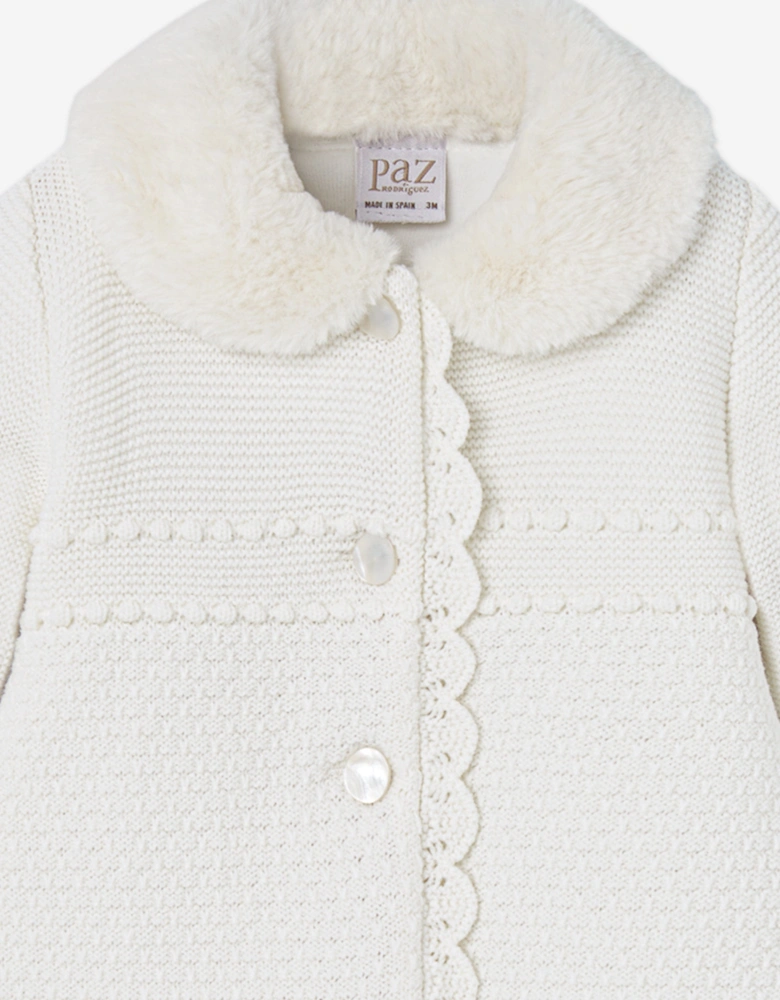 Baby Girls Knitted Coat in Ivory
