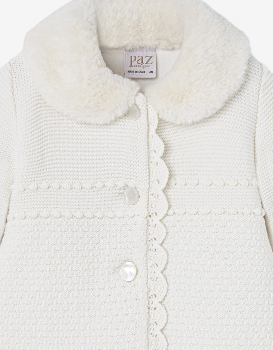 Baby Girls Knitted Coat in Ivory