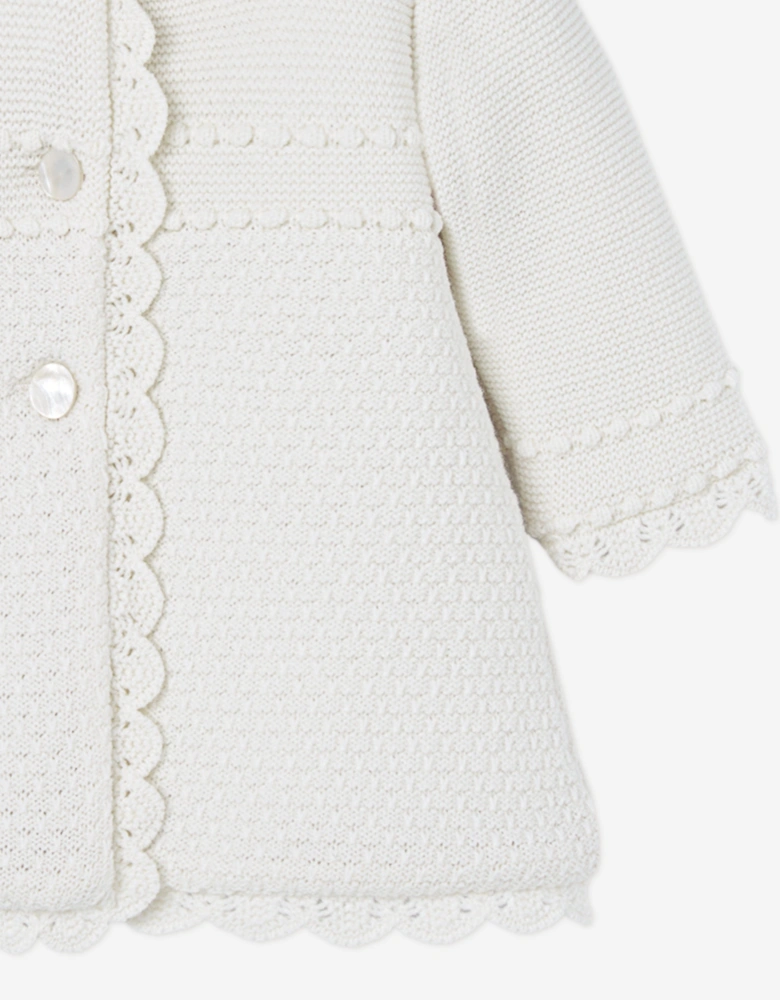 Baby Girls Knitted Coat in Ivory