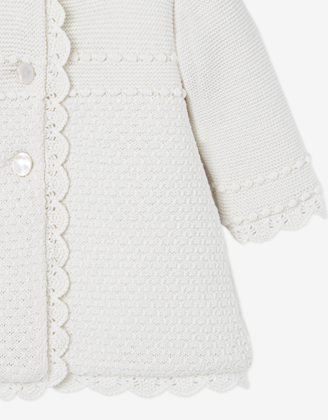 Baby Girls Knitted Coat in Ivory