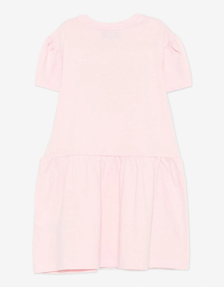 Girls Teddy Bear Logo Dress in Pink