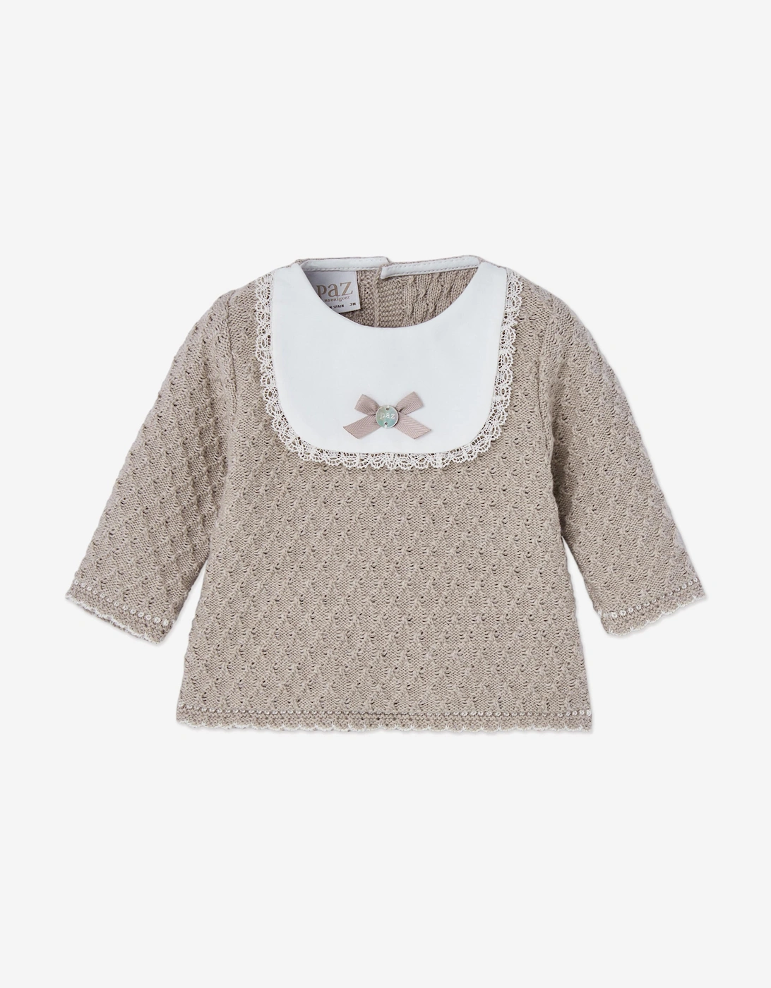 Baby Girls Knitted Jumper and Bloomers Set in Beige