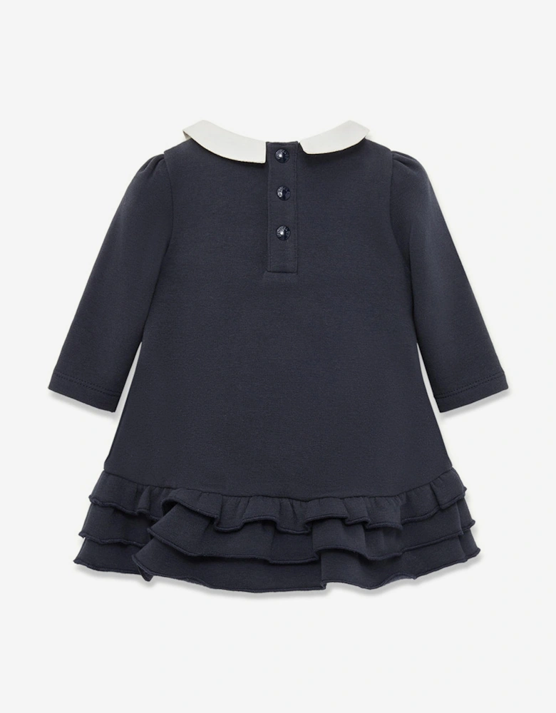 Enfant Baby Girls Logo Dress in Navy