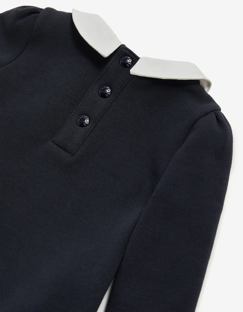 Enfant Baby Girls Logo Dress in Navy