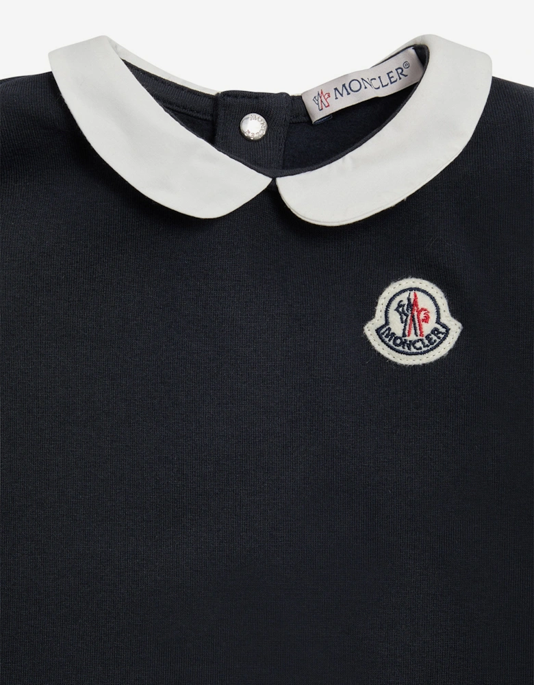 Enfant Baby Girls Logo Dress in Navy