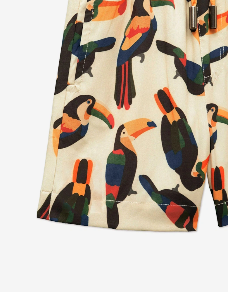 Boys Toucan Swim Shorts in Beige (UPF50+)