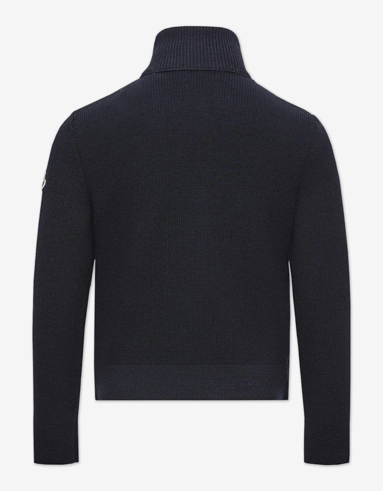 Enfant Boys Down Padded Zip Up Cardigan in Navy