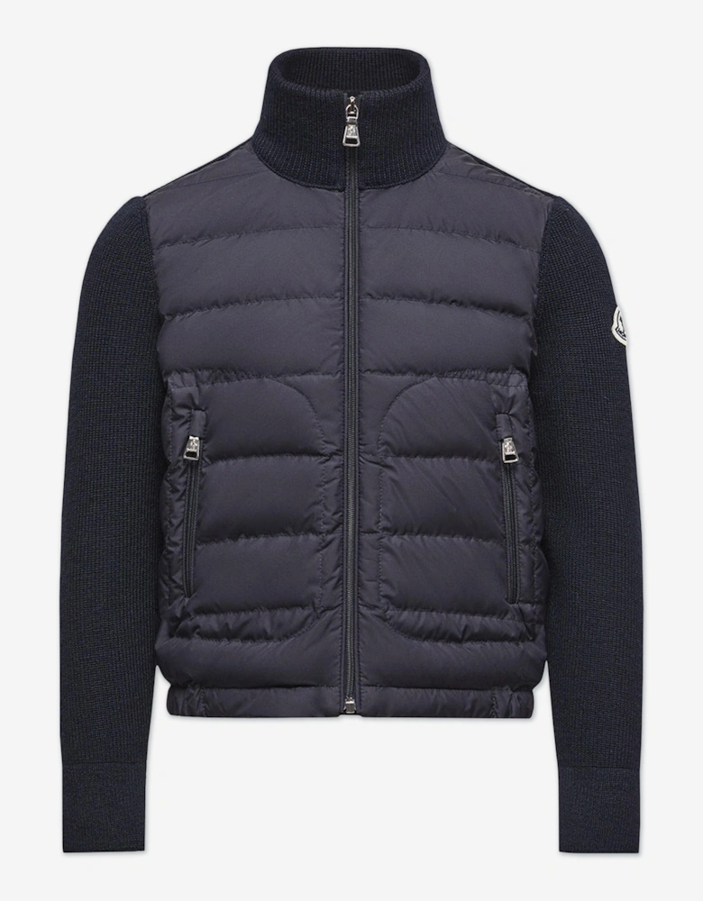 Enfant Boys Down Padded Zip Up Cardigan in Navy