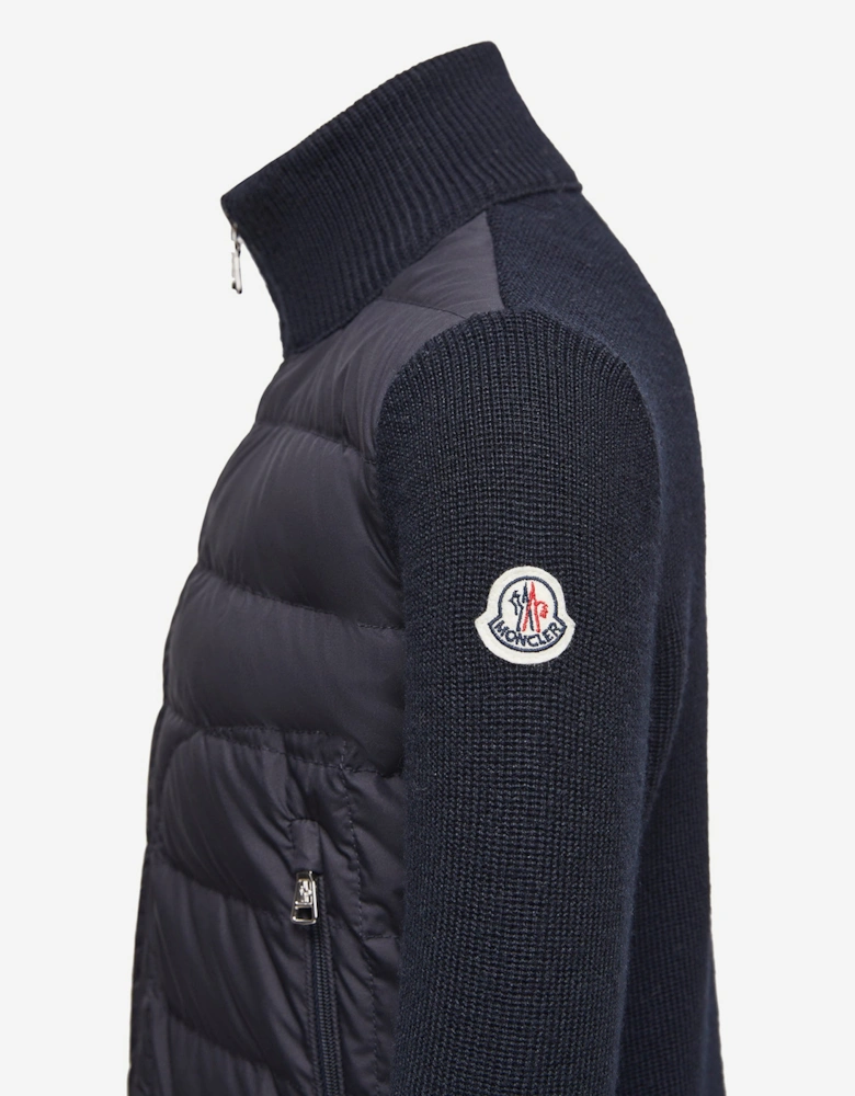 Enfant Boys Down Padded Zip Up Cardigan in Navy