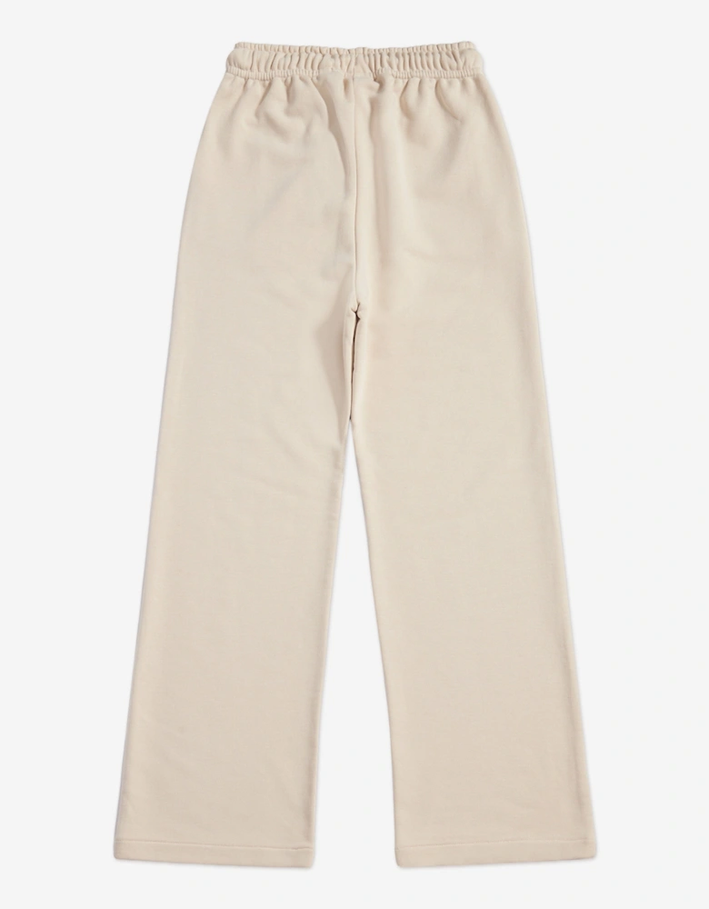 Girls Small Logo Wide Leg Joggers in Beige