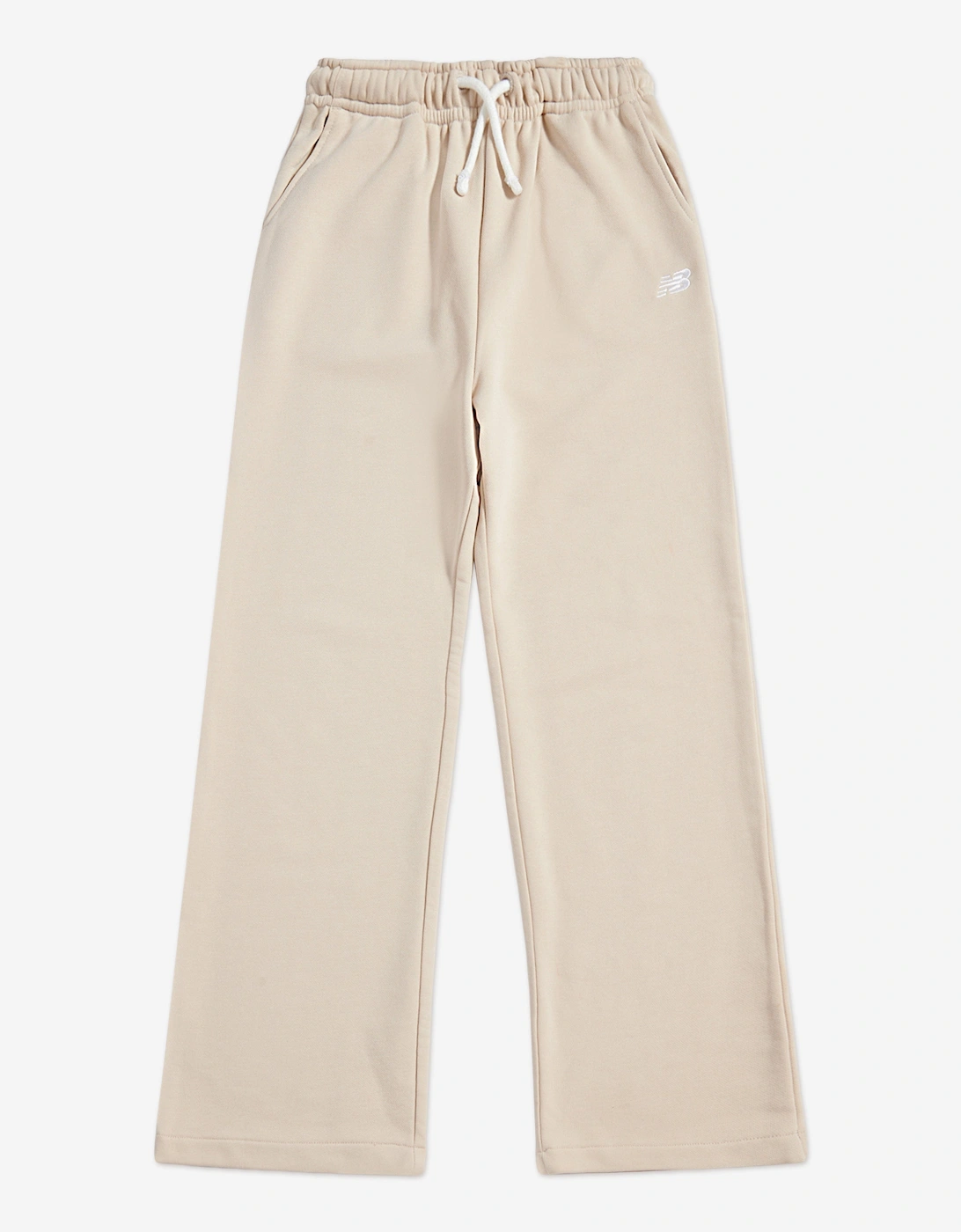 Girls Small Logo Wide Leg Joggers in Beige, 5 of 4