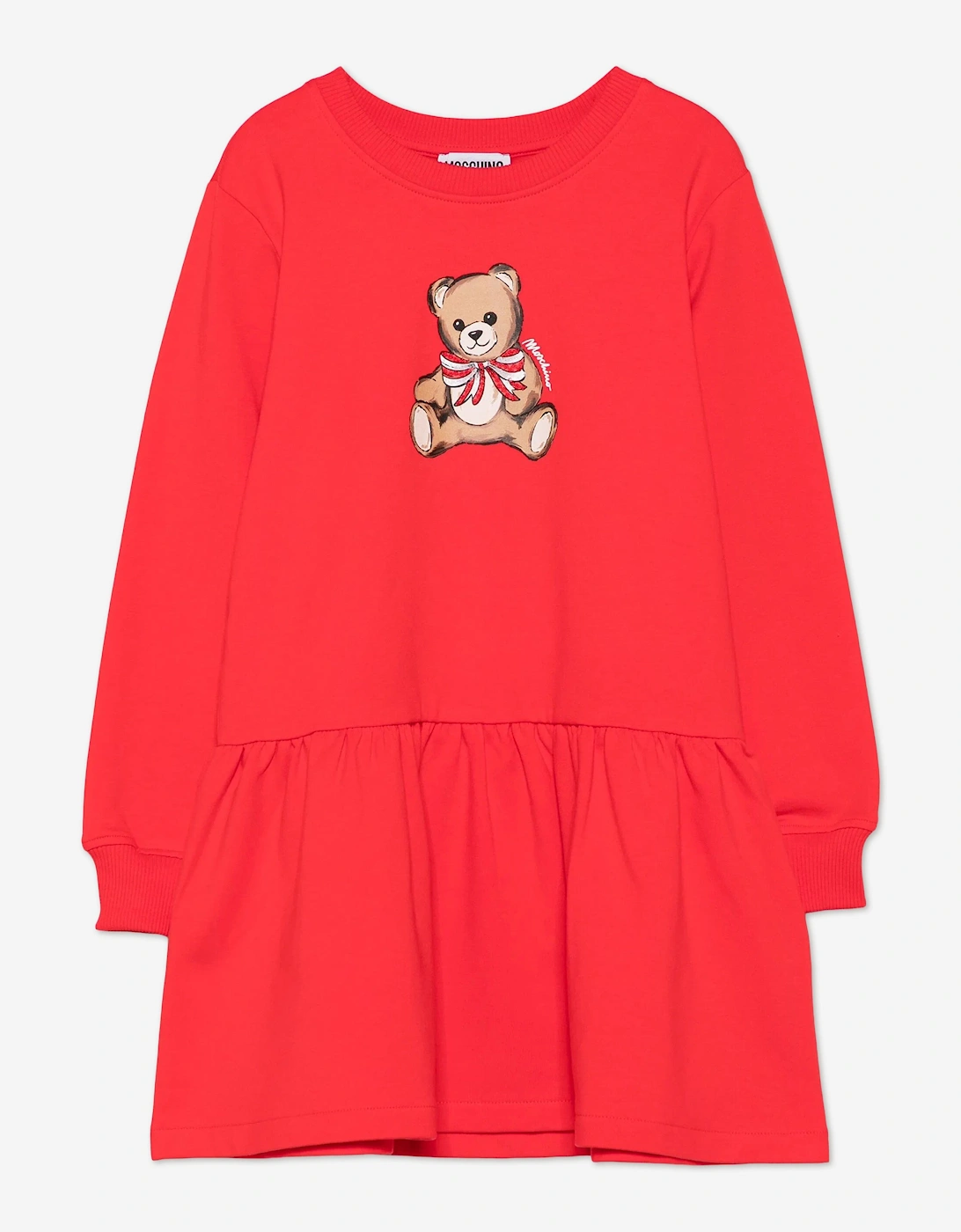 Girls Teddy Bear Sweater Dress in Red, 5 of 4