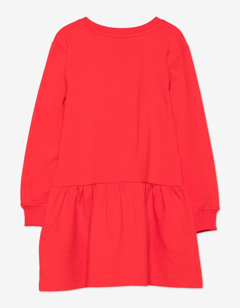 Girls Teddy Bear Sweater Dress in Red