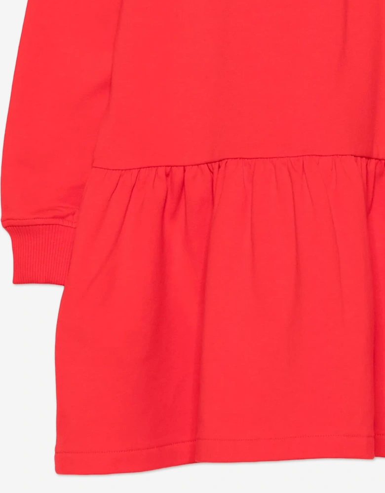 Girls Teddy Bear Sweater Dress in Red