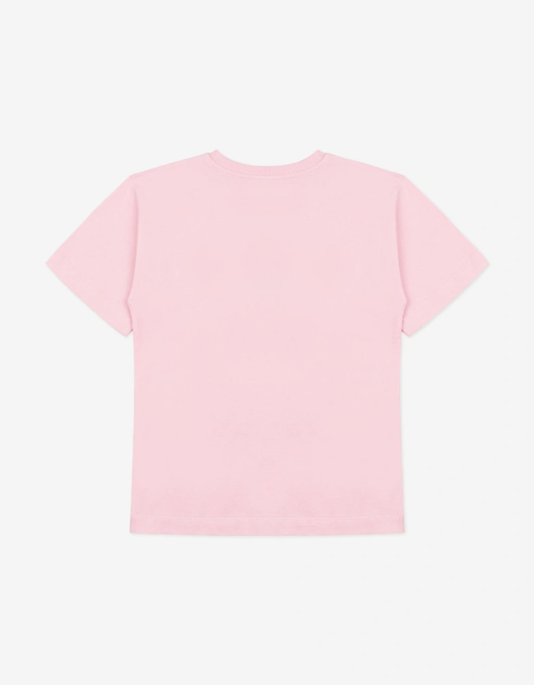Girls Teddy Bear Logo T-Shirt in Pink