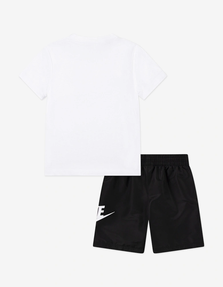Kids Woven Short Set in White