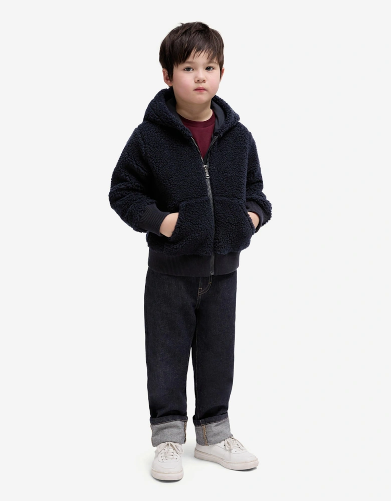 Enfant Kids Zip Up Cardigan in Navy