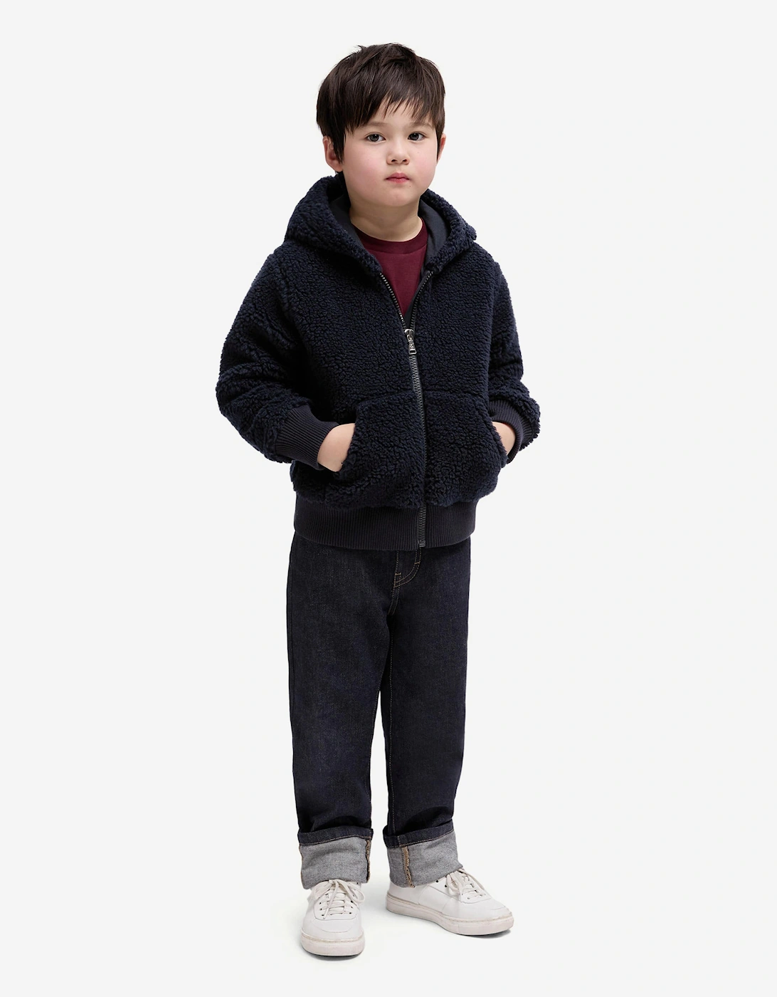 Enfant Kids Zip Up Cardigan in Navy