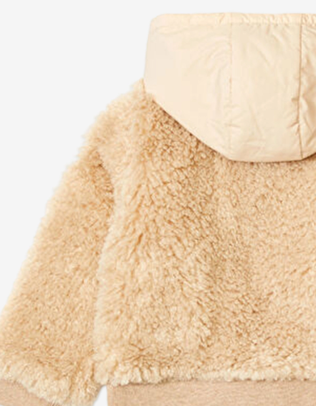Enfant Girls Teddy Fleece Zip Up Cardigan in Beige