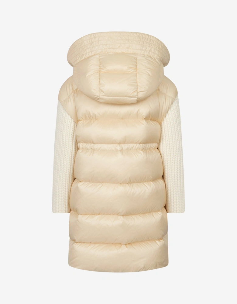 Enfant Girls Katife Long Parka in Ivory