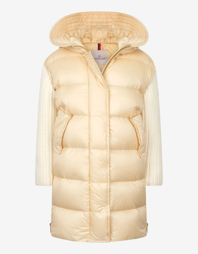 Enfant Girls Katife Long Parka in Ivory