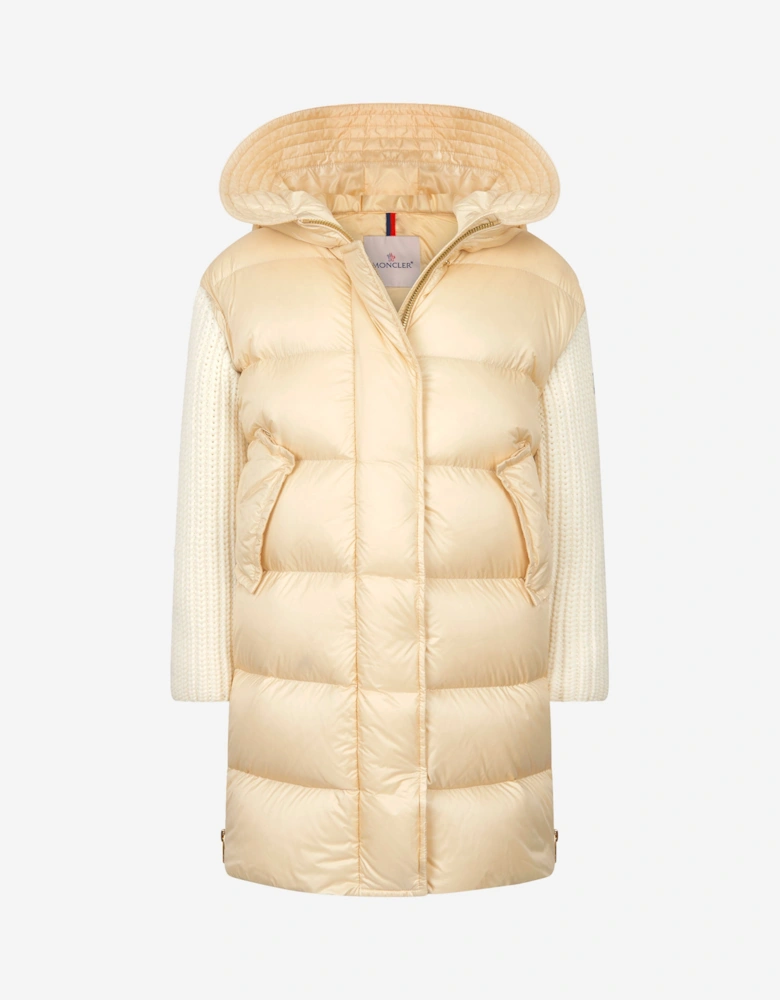 Enfant Girls Katife Long Parka in Ivory